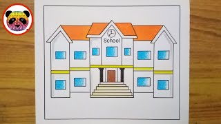 My Dream School Drawing / MO Swapnara Vidayalaya Poster / My School Drawing