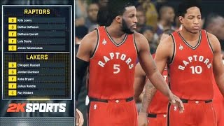 NBA 2K16 Full 4 Quarters Gameplay 5v5 Lakers vs Raptors PART 1