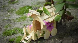 DIY Fairy House with Popsicle Stick for Home Decor and Garden Decor showpiece