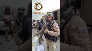 Chechen special forces distributing essentials to Ukrainians