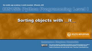 Python 08F - Sorting custom objects with __lt__