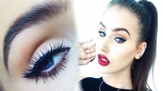 ♡ Fall makeup tutorial | Winged eyeliner and vampy red ombre lips ♡