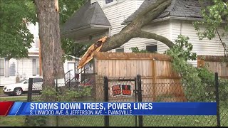 Damage in Evansville from severe weather