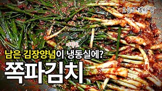 쪽파김치 맛있게 담는 법 | 짜파게티랑 먹으면 꿀맛 보장! | 남은 김장양념으로 정말 쉽고 빠르게 만들어요~