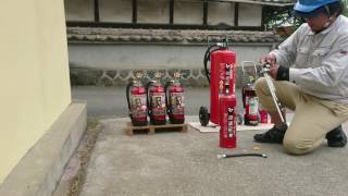 加圧式粉末消火器の内部構造（ヤマトプロテック製）fire extinguisher～小林消防設備　福岡県豊前市　全類消防設備士　第二種電気工事士　経営学修士～