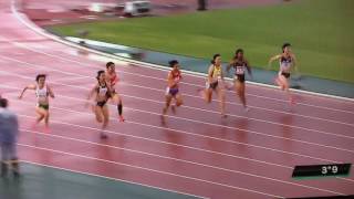 いわて国体成年女子100m決勝 福島千里 北海道(ハイテクAC)11秒66国体7連覇