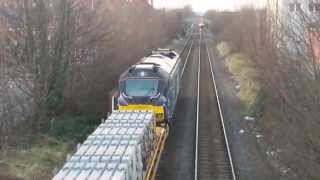 DRS Class 68 68005 6Z96 Crewe - Toton \u0026 66075 6G45 Toton - Bescot Long Eaton HD