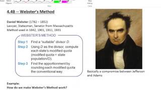 Jefferson, Adams, Webster Methods - Apportionment