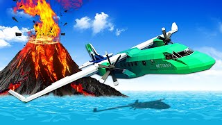 Plane Crash Survival During VOLCANIC ERUPTION! (Stormworks)