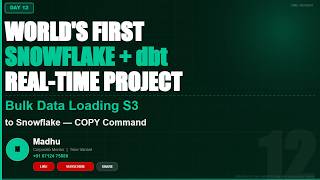 Bulk Data Loading S3 to Snowflake COPY Command | Time Variant #Snowflake #S3