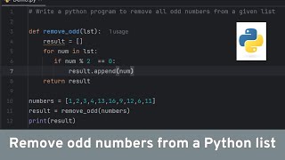 Remove odd numbers from a list