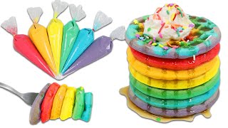 How to Make Delicious Mini Rainbow Waffles!