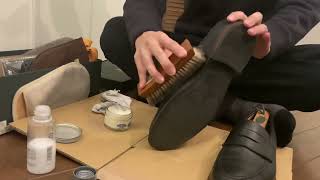 【ASMR】靴磨き④（shoe polish）（鞋油）crockett\u0026jones