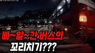 14228회. 실선을 밟고 넘어서 칼치기한 버스가 블박차 잘못 10%를 잡으려고 합니다