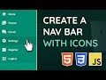 Create a Navigation Bar with Icons - HTML, CSS & JavaScript Tutorial For Beginners | Web Design