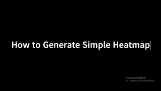 How to generate simple Heatmap - R Tutorials