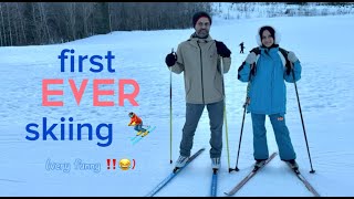 ⛷️🏔️Very Funny Video | First Ever Skiing Experience for Maryam, Fatima \u0026 Family | Oslo, Norway 2024