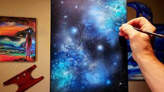 Dreamers Nebula Acrylic galaxy painting on canvas