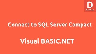 Connect to SQL Server Compact using VB.Net