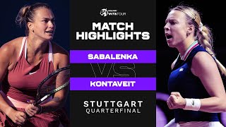 Aryna Sabalenka vs. Anett Konaveit | 2022 Stuttgart Quarterfinal | WTA Match Highlights