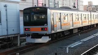 中央線209系1000番台八トタ81編成試運転武蔵小金井駅発車シーン