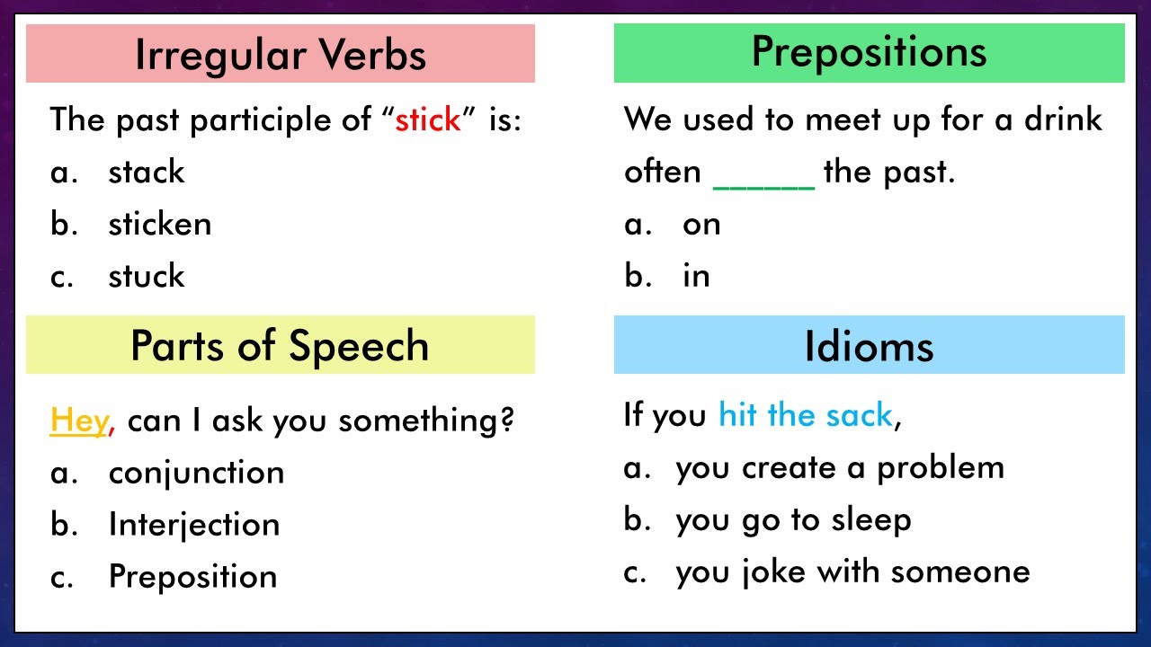 Mixed English Grammar Test Can You Pass 18 Questions Youtube