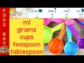 Baking Conversion Chart || Grams || Ml || Cups || Tablespoon || Teaspoon || measurements by FooD HuT