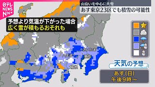 【警戒】2日関東甲信の山沿い中心に大雪…平地でも積もる恐れ