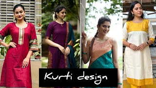 new paithani saree kurti design 2024 women kurti/dress designs #paithanidress #fashiondesign_866