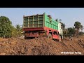 incredible action komatsu d20p bulldozer with land truck works well