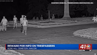 Rose Hill Cemetery offering $1000 for information on trespassers after damaging 184 year old plot
