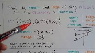 Algebra I #12.1a, Identifying Functions, Domain and Range