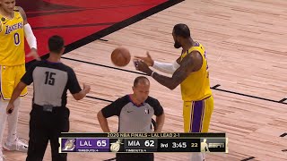 LeBron James not happy with Kyle Kuzma | Game 4 | Lakers vs Heat