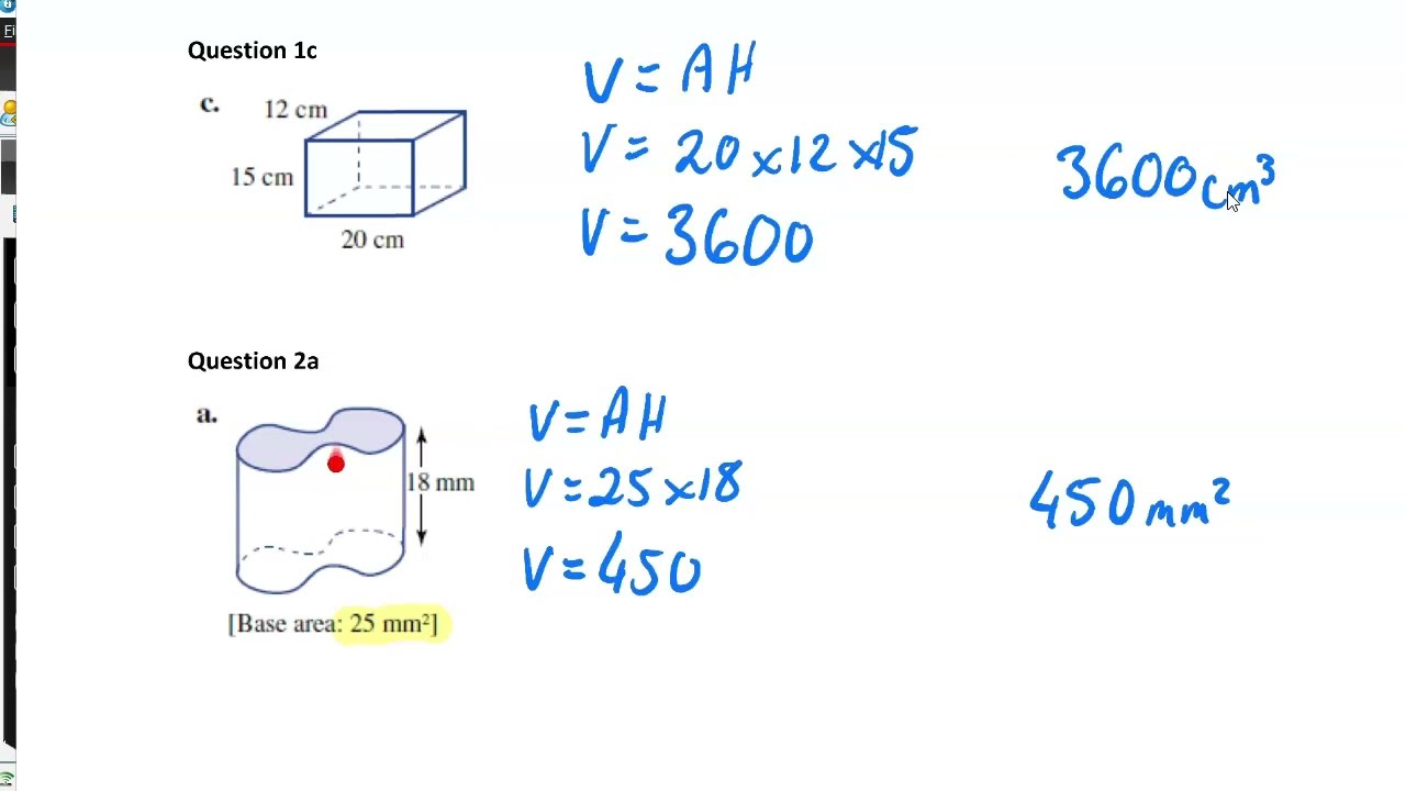 Volume Of 3d Shapes Youtube