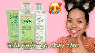 DA NHẠY CẢM DÙNG GÌ ? REVIEW COMBO 03 BƯỚC DƯỠNG SIMPLE.Mỹ Linh Makeup.