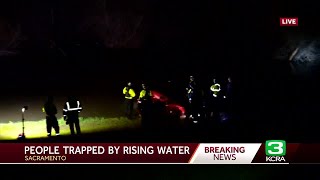 1 rescued, multiple others trapped by rising water in Sacramento