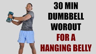 30-Minute Full Body Dumbbell Workout for A Hanging Belly (3kg Dumbbells)🔥🔥🔥
