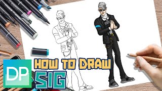 [DRAWPEDIA] HOW TO DRAW SIG from FORTNITE - STEP BY STEP DRAWING TUTORIAL