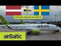 TRIP REPORT | AIR BALTIC | THE COOLEST AIRLINE IN EUROPE | AIRBUS A220-300 | FROM RIGA TO STOCKHOLM.