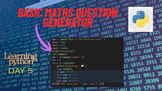 Basic Math question generator in Python (VS code studio)