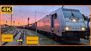 【4K】Führerstandsmitfahrt Cab Lehrte nach Magdeburg Hbf über Braunschweig, Frellstedt,Peine,Weddel