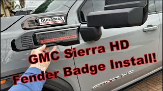 GMC Sierra HD Fender Badge Install *OEM+ GM Black Out PART 1* on the 2025 AT4-X HD #gmc #sierra