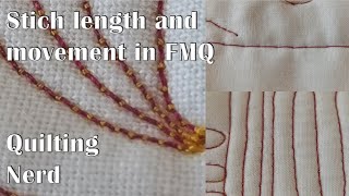 Getting those stiches right; technical content on controlling stich length in free motion quilting.