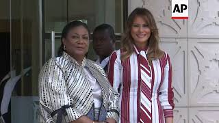 Melania Trump meets Ghana's First Lady in Accra