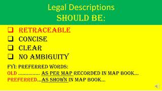 How to read and write Short Format LEGAL DESCRIPTIONs In 5 Minutes
