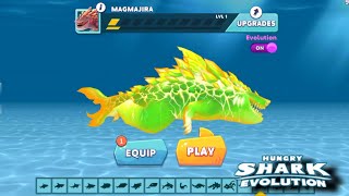 GIANT NEW MAGMAJIRA WITH GLOWING SKIN UNLOCKED AND GAMEPLAY - HUNGRY SHARK EVOLUTION - HUNGRY SHARK