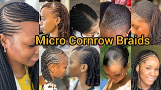 Cornrow Braids for Black Women | Tiny Micro Cornrow Hairstyles | Straight Back Cornrow Braids 2025