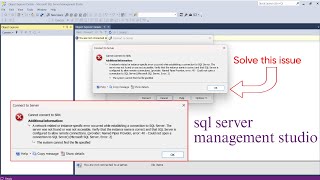 How to fix Cannot Connect Error in Sql Server Management Studio | #sqlserver #srn