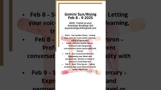 Gemini Sun/Rising Feb 8 - 9 2025 #astrology #astrologycommunity #geminirising #dailyhoroscope