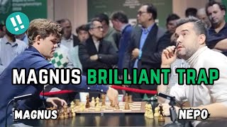 Magnus BRILLIANT MOVE To Trap Nepo’s Knight | World Blitz Championship